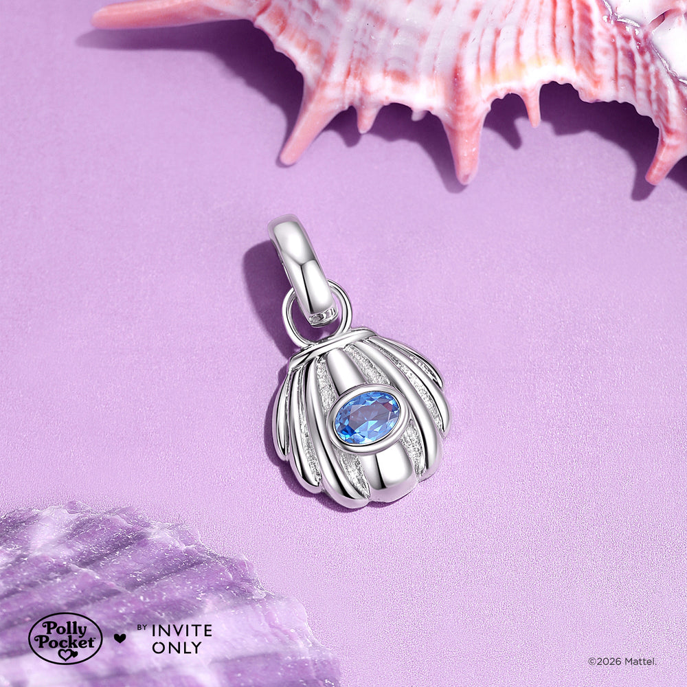 Silver Polly Pocket Shell Charm