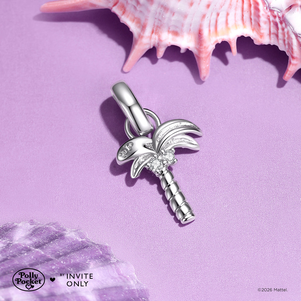 Silver Polly Pocket Palm Tree Charm