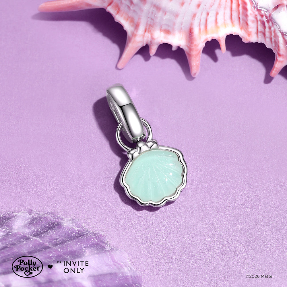 Silver Polly Pocket Seashell Charm