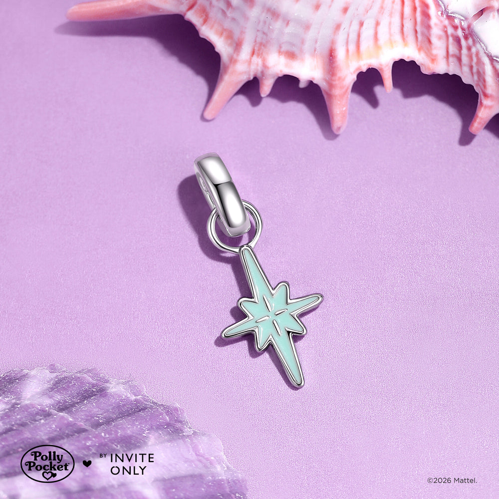 Silver Polly Pocket Starburst Charm