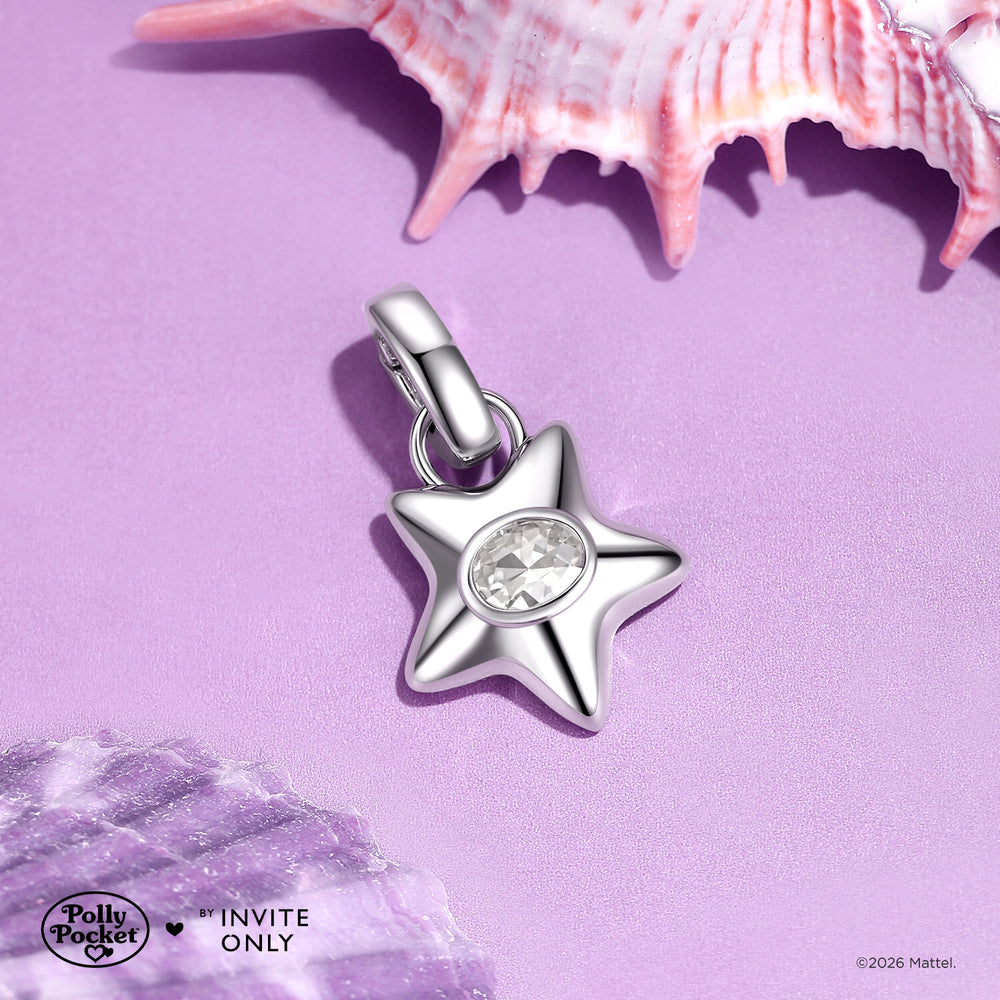 Silver Polly Pocket Starfish Charm