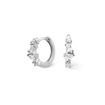 Minimalist and dainty earrings. 925 silver huggies set with cubic zirconia stones.