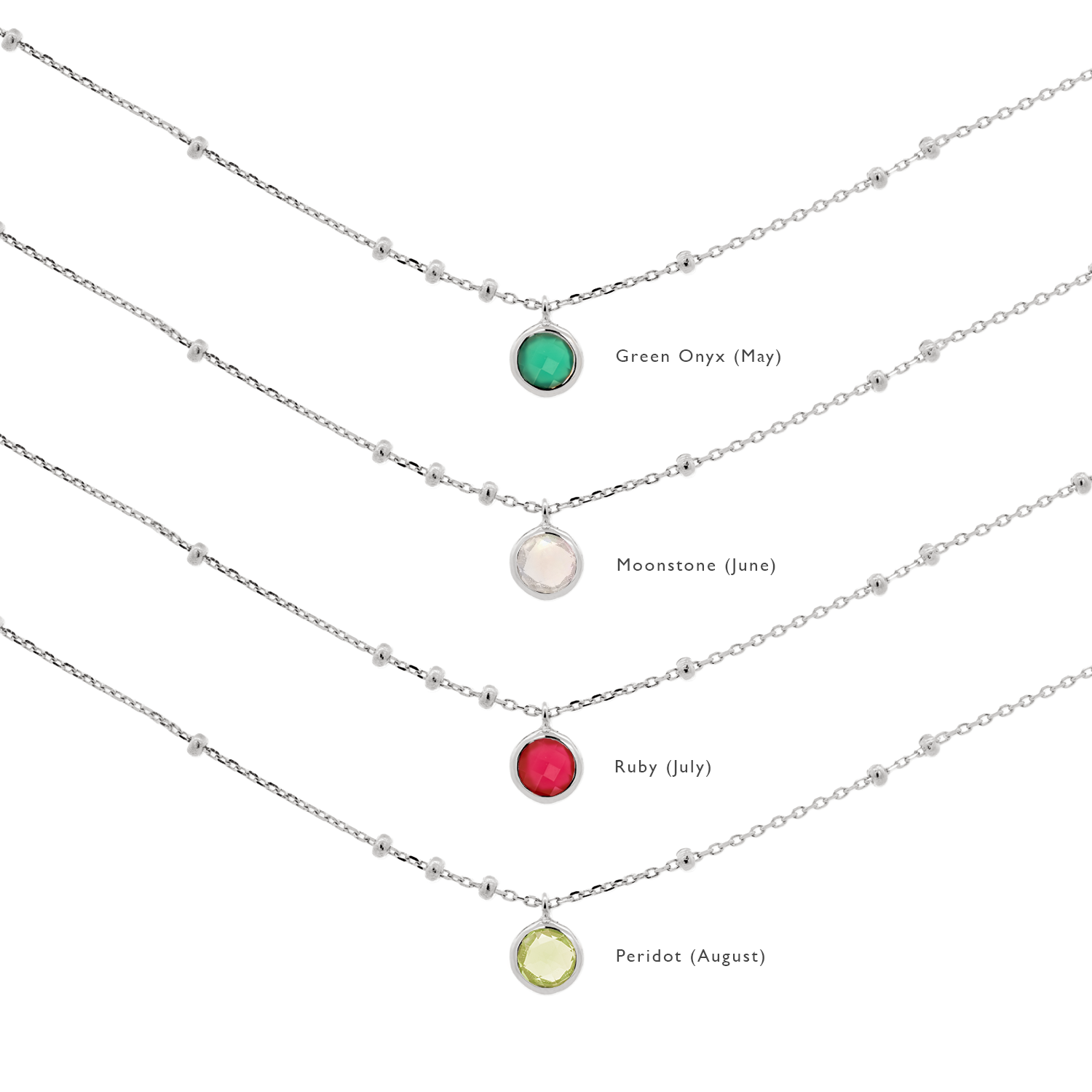 Real 2025 birthstone necklace