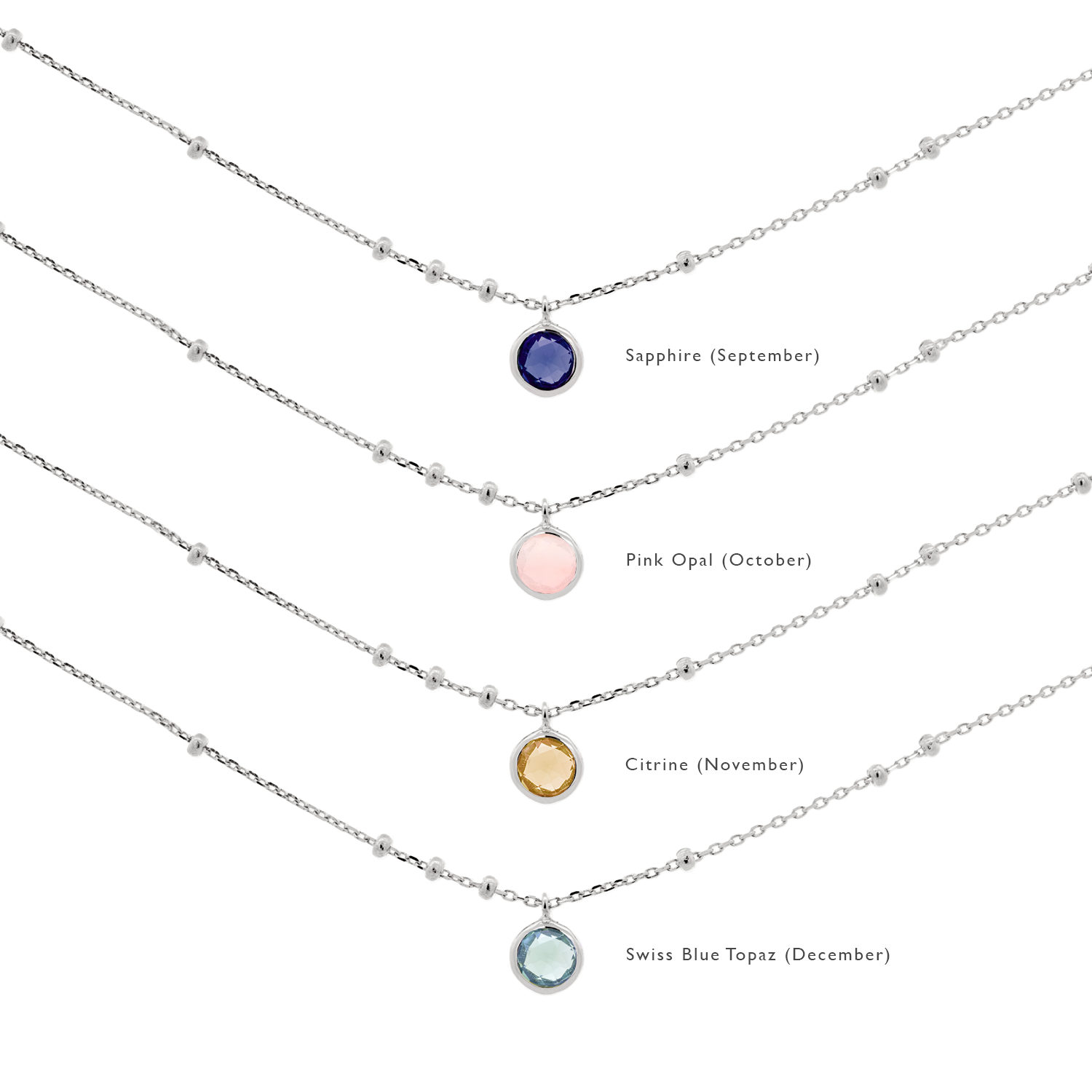 Real 2025 birthstone necklace