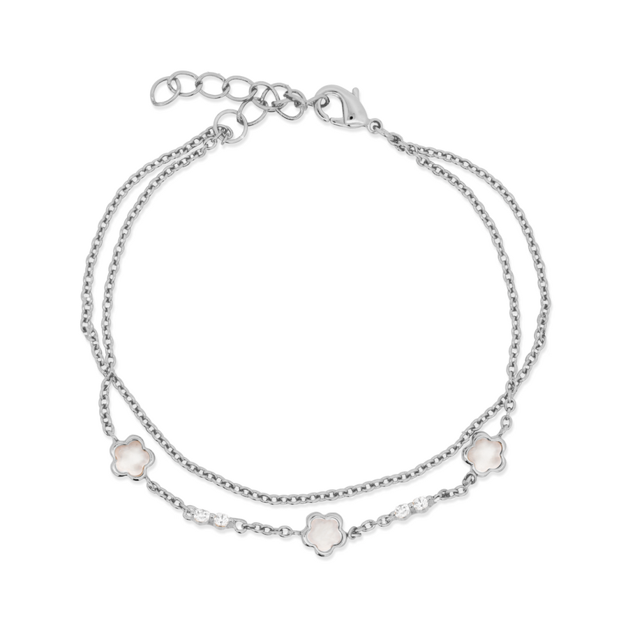 925 Silver Cerise Mother of Pearl Bracelet
