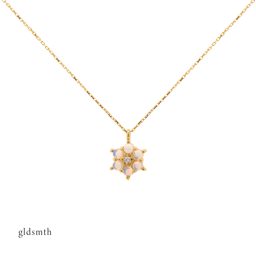 10k Gold Diamond Fiorella Opal Necklace