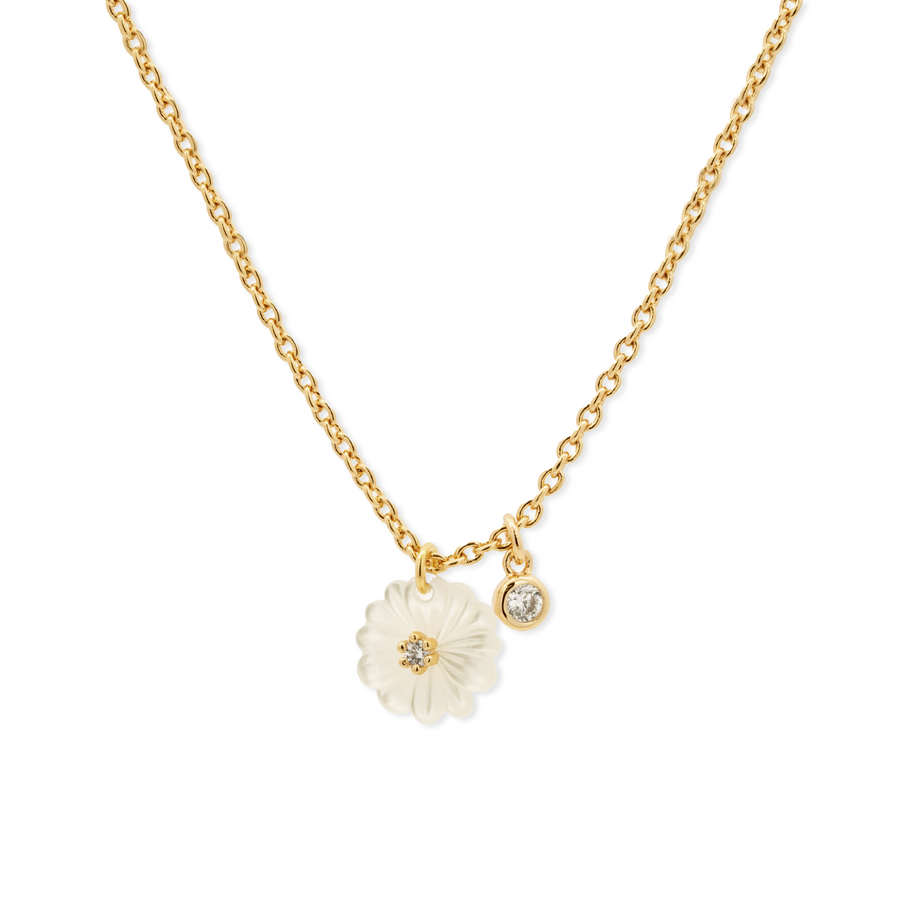Gold Delancy Mother of Pearl Necklace