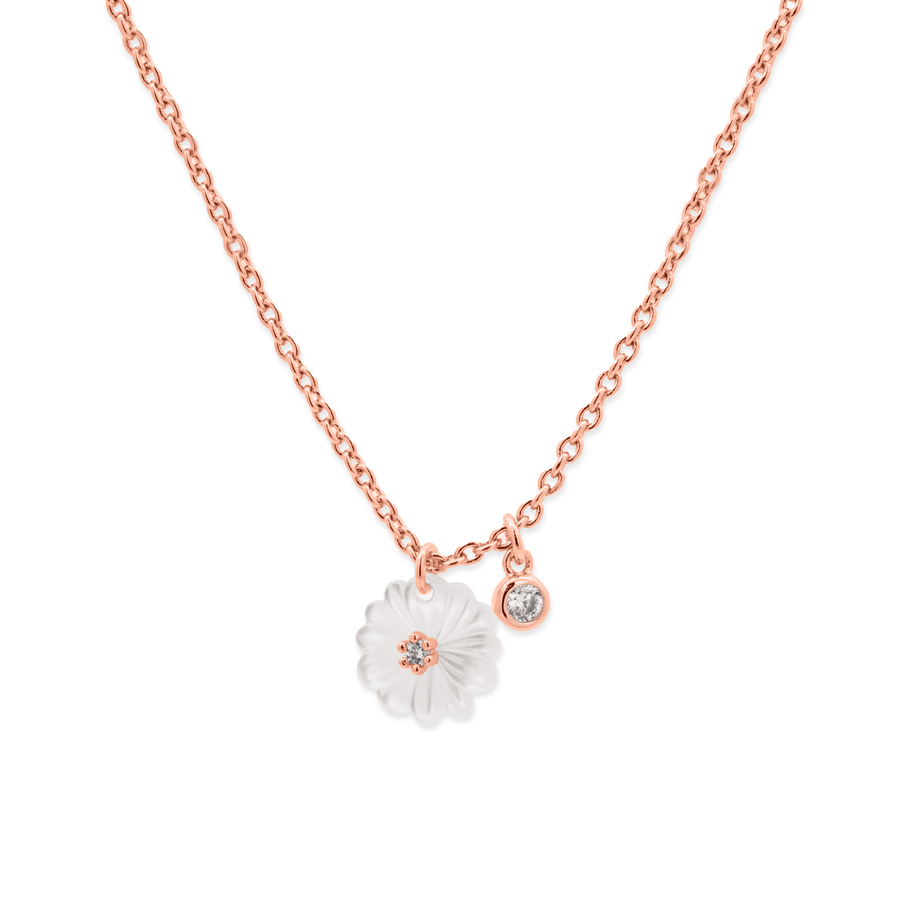 Rose Gold Delancy Mother of Pearl Necklace