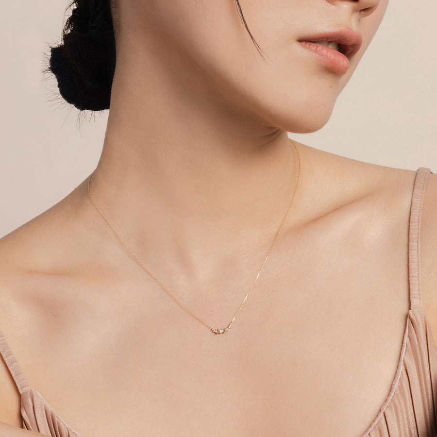 14k Gold Marceline White Sapphire Necklace