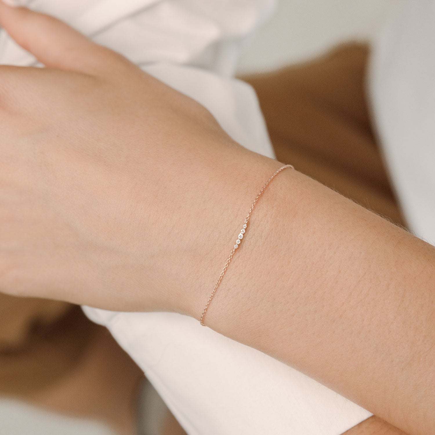 14k Rose Gold Diamond Bar Bracelet – By Invite Only