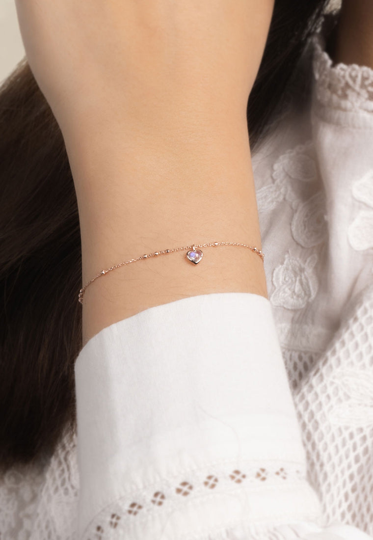 Buy Dainty Tennis Rose Gold Plated Sterling Silver Pull Chain Bracelet by  Mannash™ Jewellery
