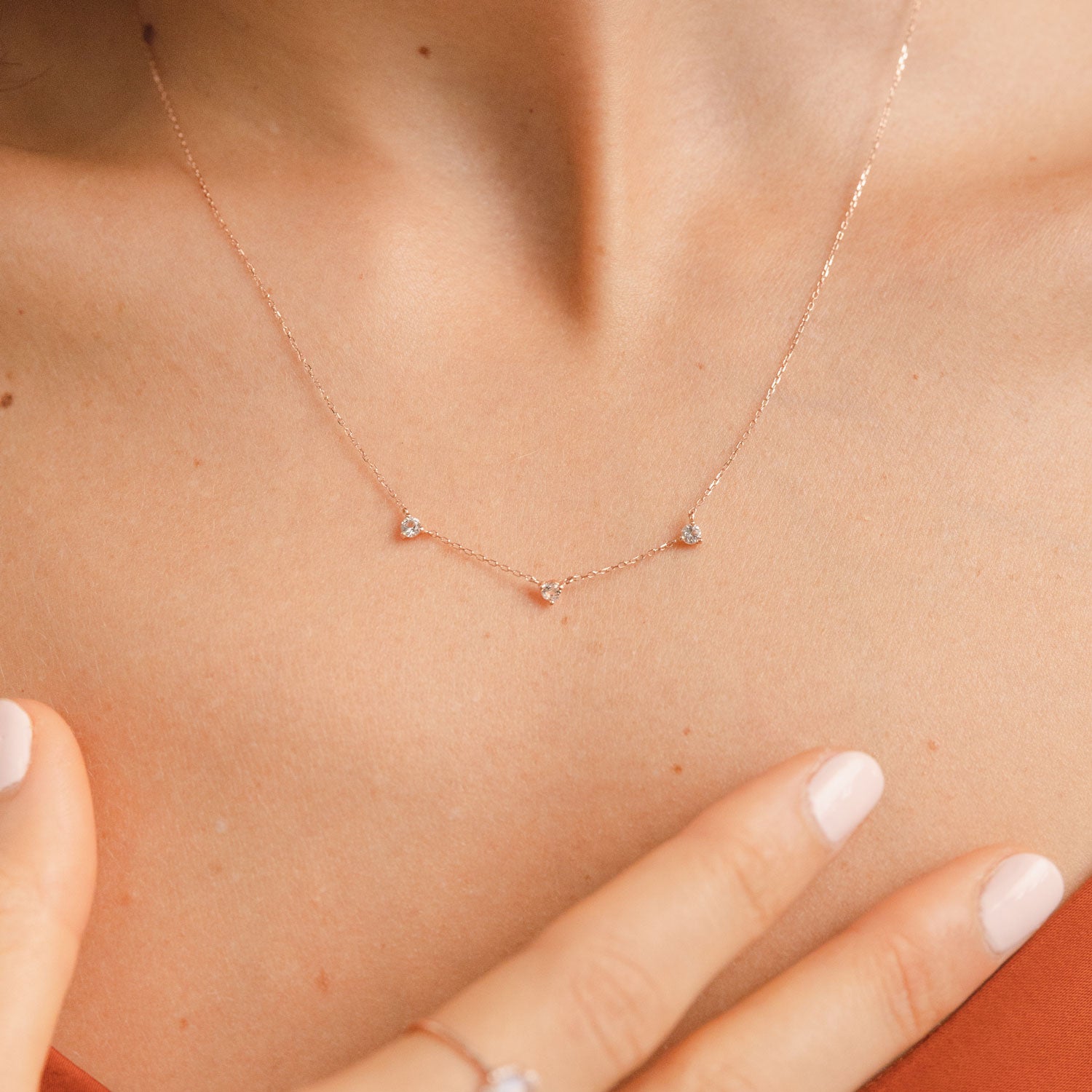 Dainty on sale rose necklace