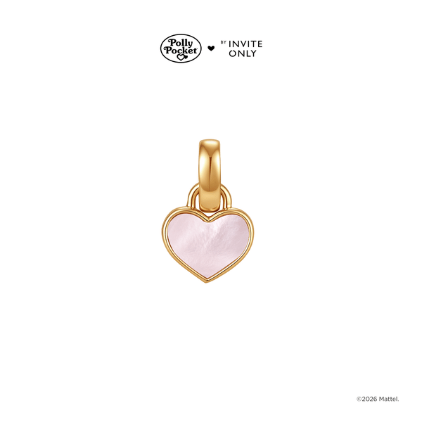 Gold Polly Pocket Reversible Heart Charm