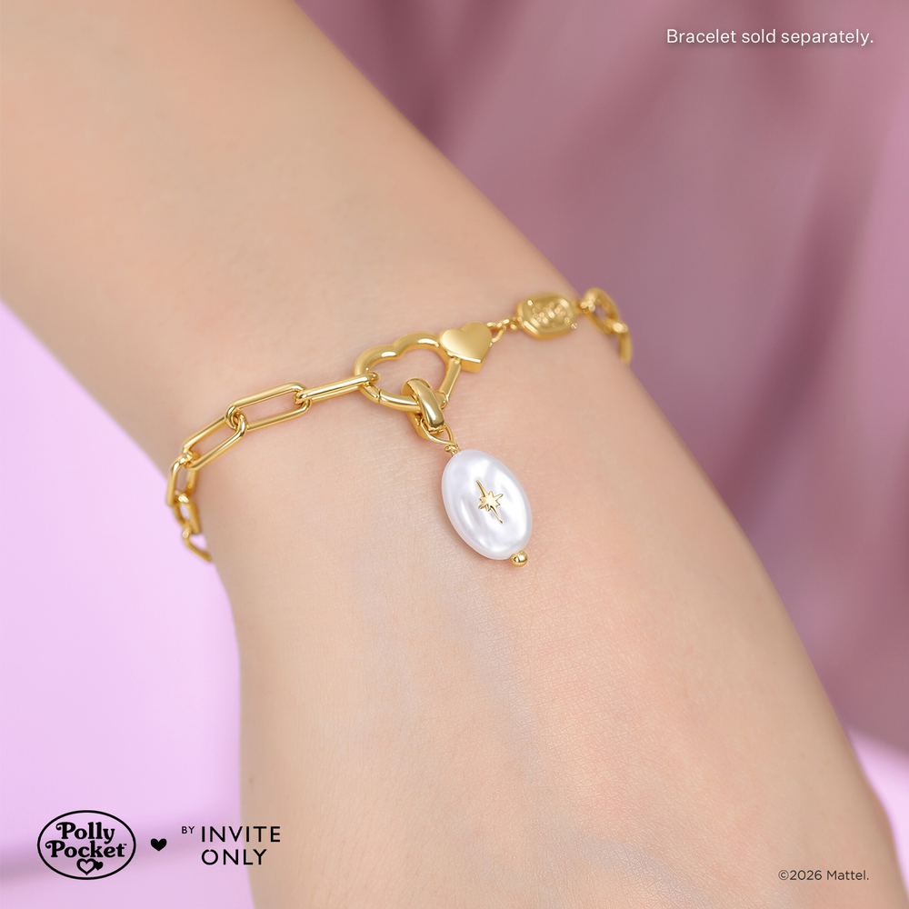 Gold Polly Pocket Pearl Charm