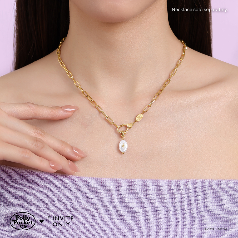 Gold Polly Pocket Pearl Charm