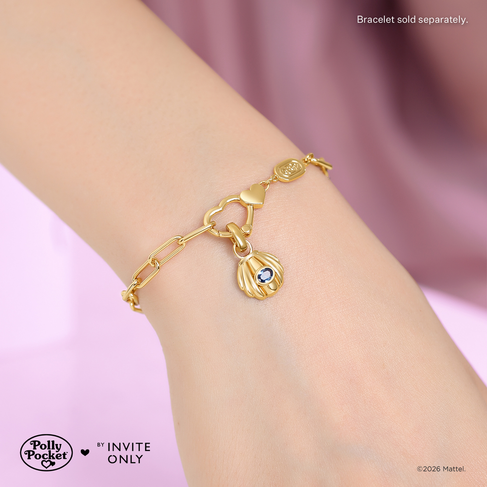 Gold Polly Pocket Shell Charm