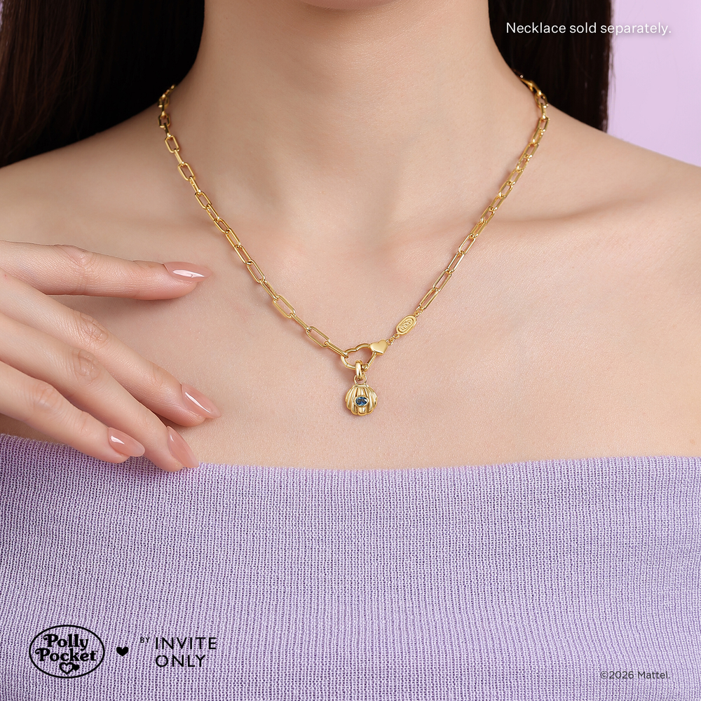 Gold Polly Pocket Shell Charm