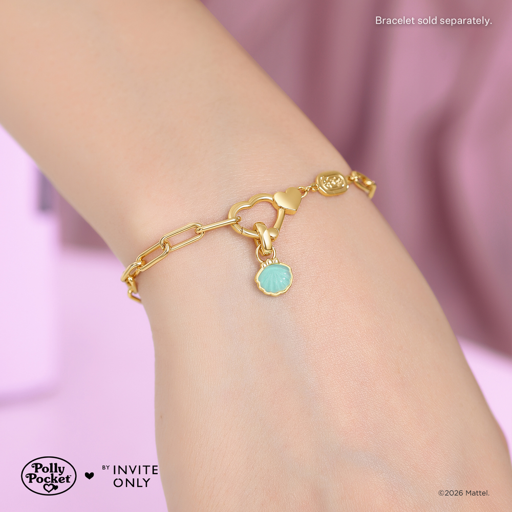 Gold Polly Pocket Seashell Charm