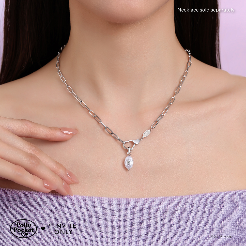 Silver Polly Pocket Pearl Charm