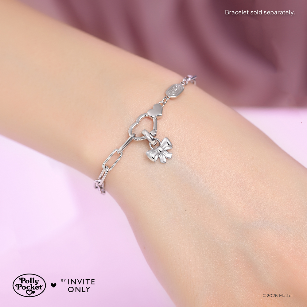 Silver Polly Pocket Bow Charm