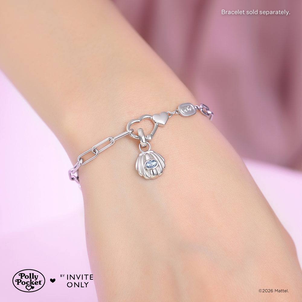 Silver Polly Pocket Shell Charm