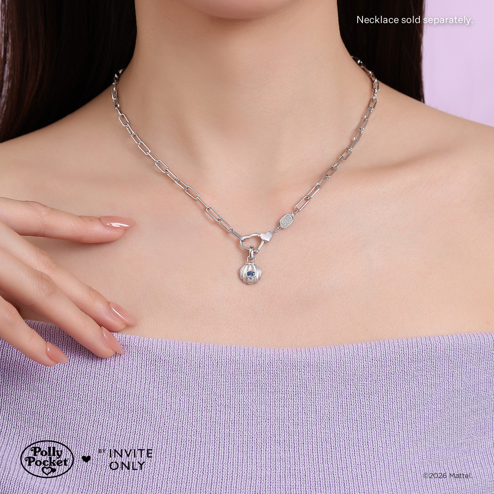 Silver Polly Pocket Shell Charm