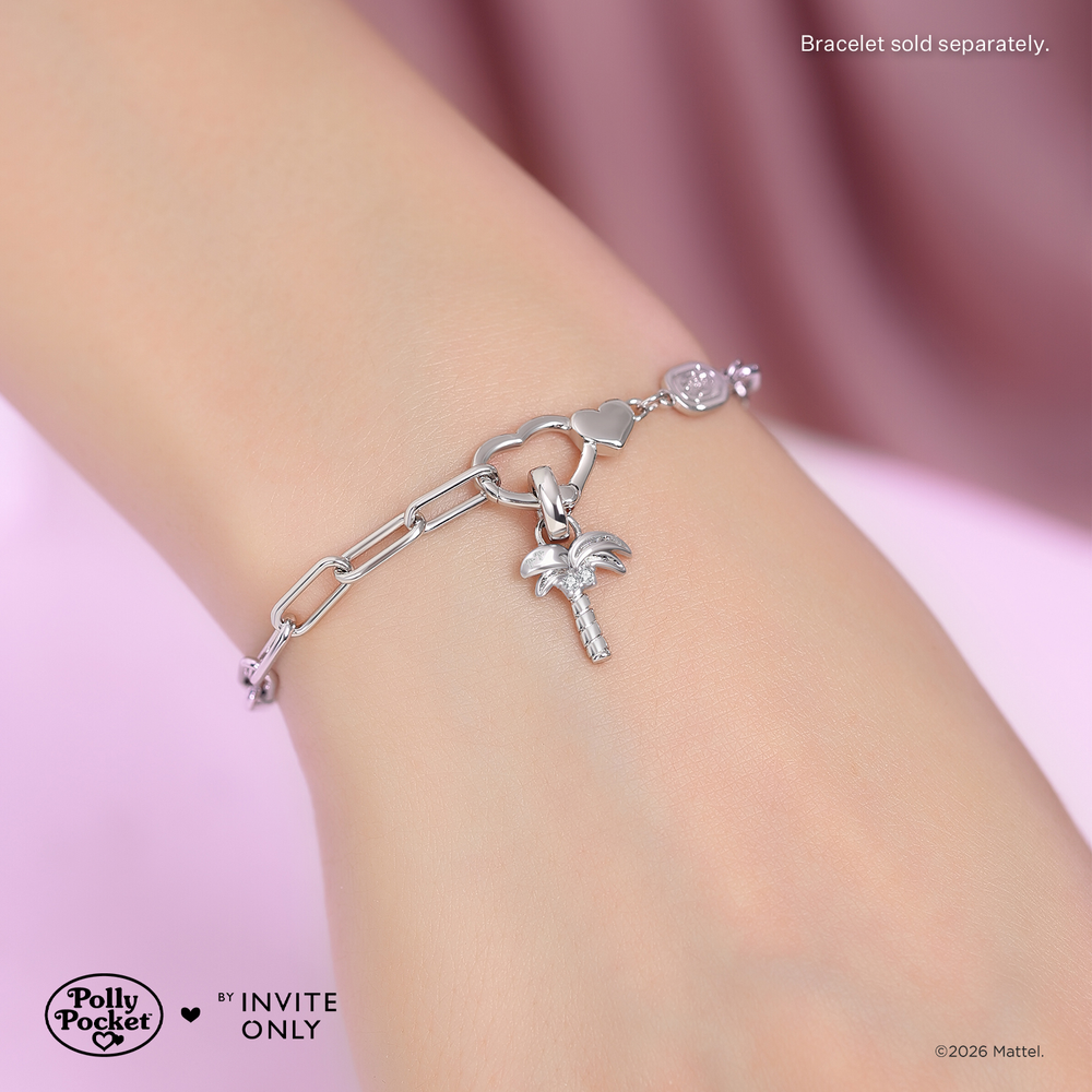 Silver Polly Pocket Palm Tree Charm