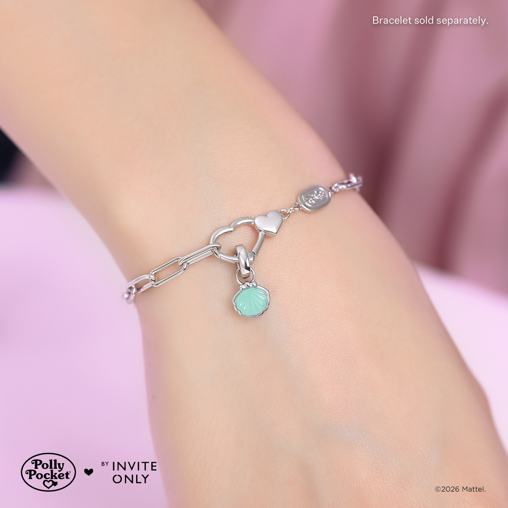 Silver Polly Pocket Seashell Charm