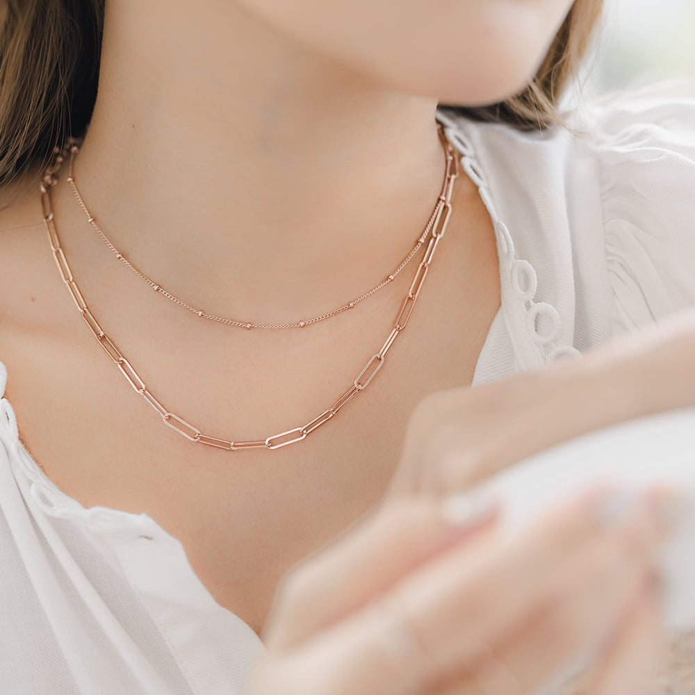 Rose Gold Vermeil Link Necklace By Invite Only