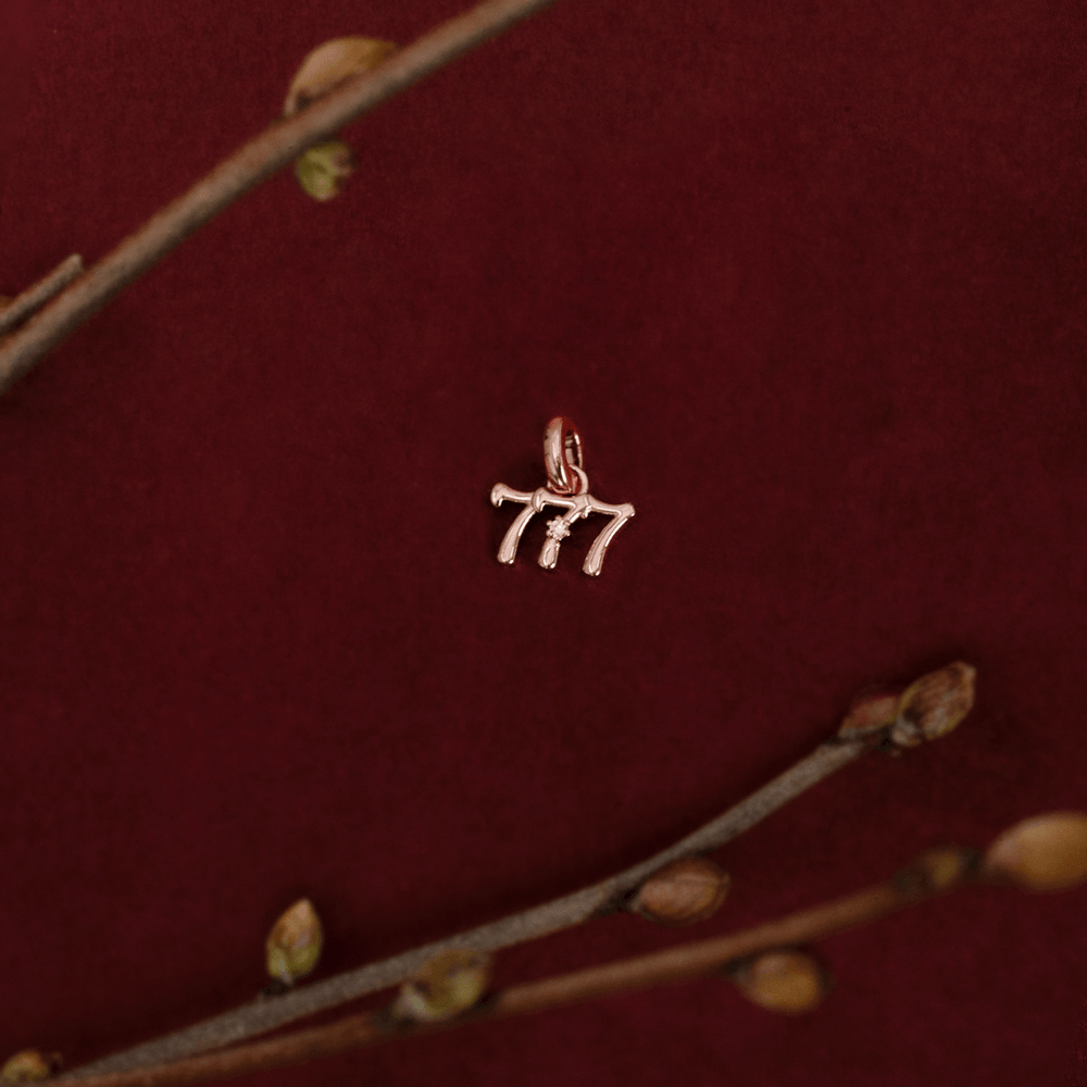 Rose Gold 777 Charm