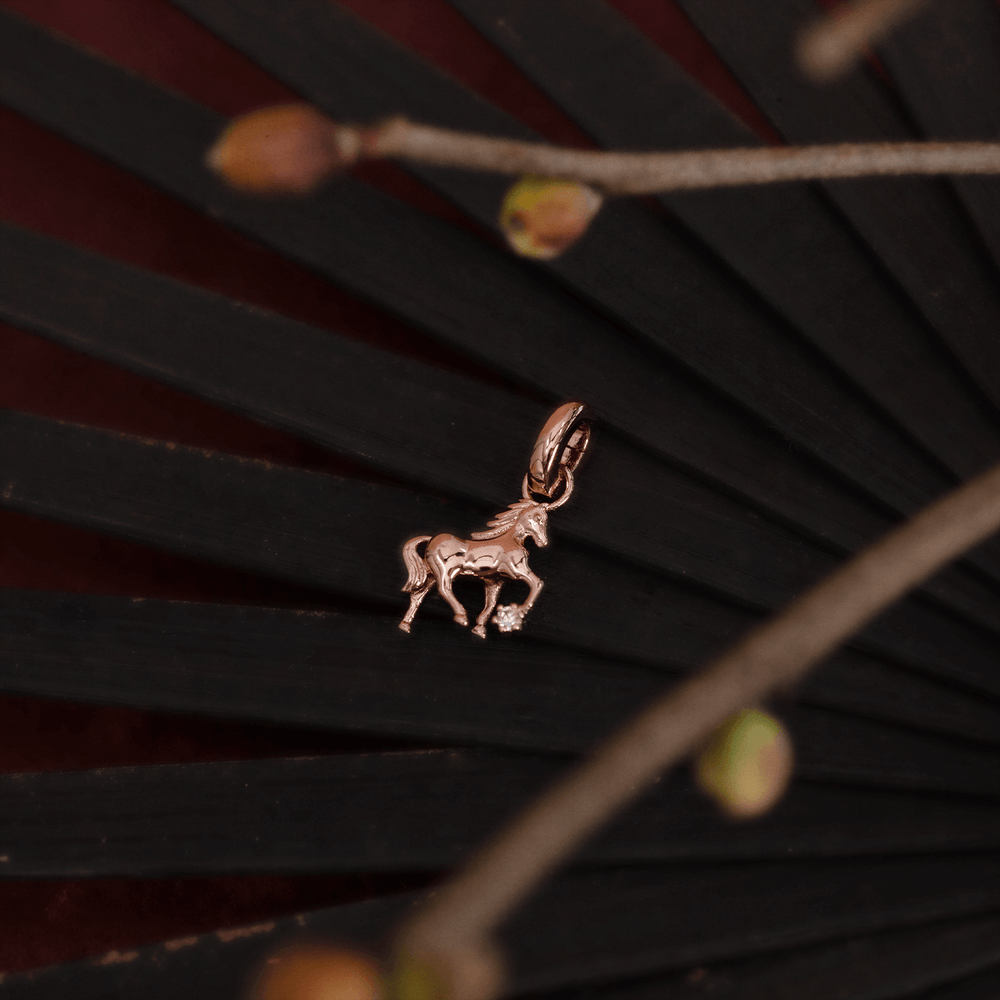 Rose Gold Horse Charm