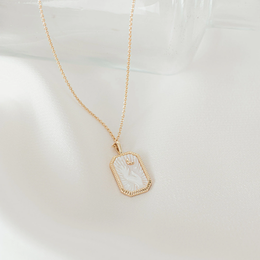 Gold Mystic Mother of Pearl Necklace