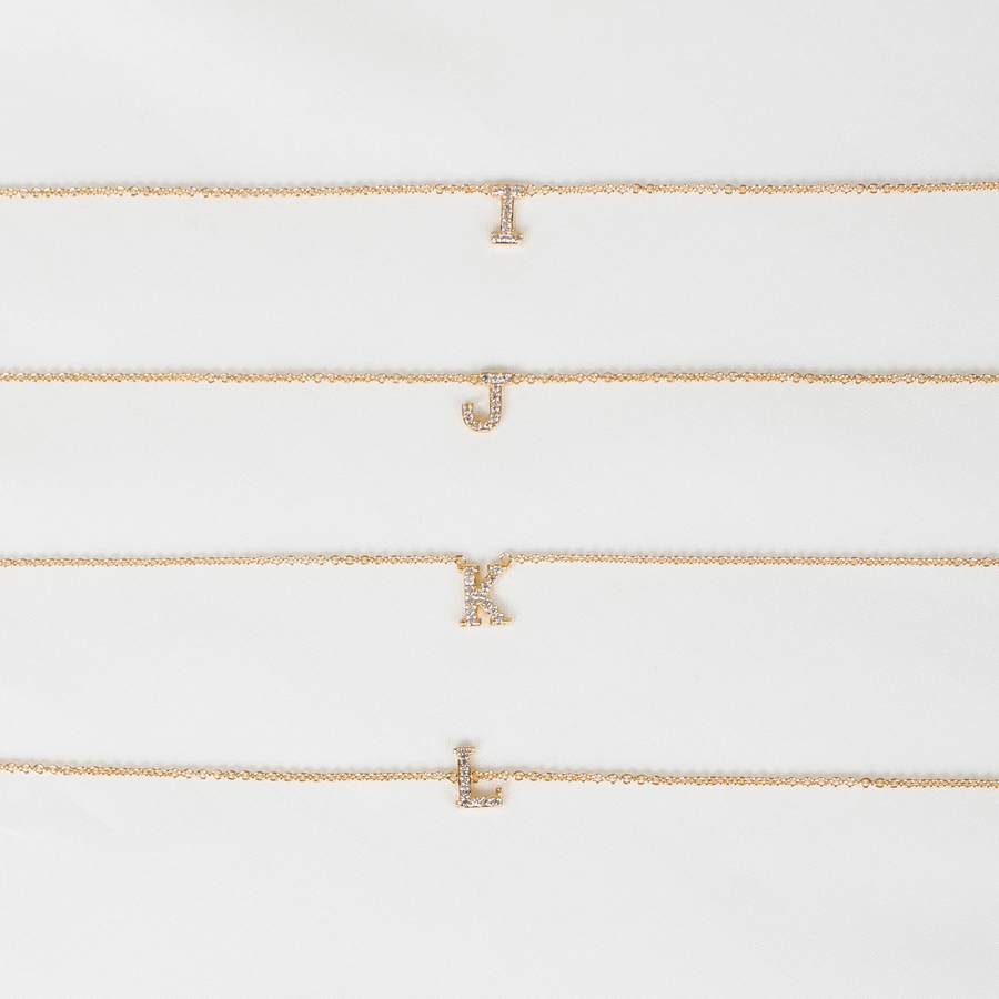 Gold Vermeil Mini Initial Cubic Necklace