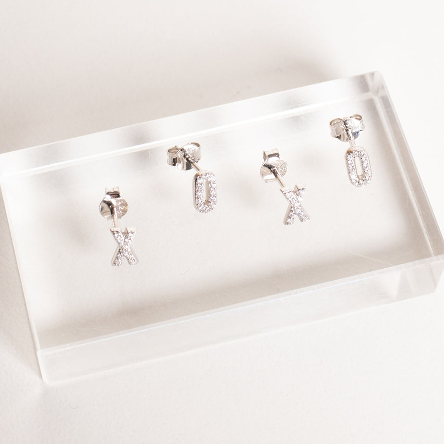 925 Silver Initial Cubic Studs
