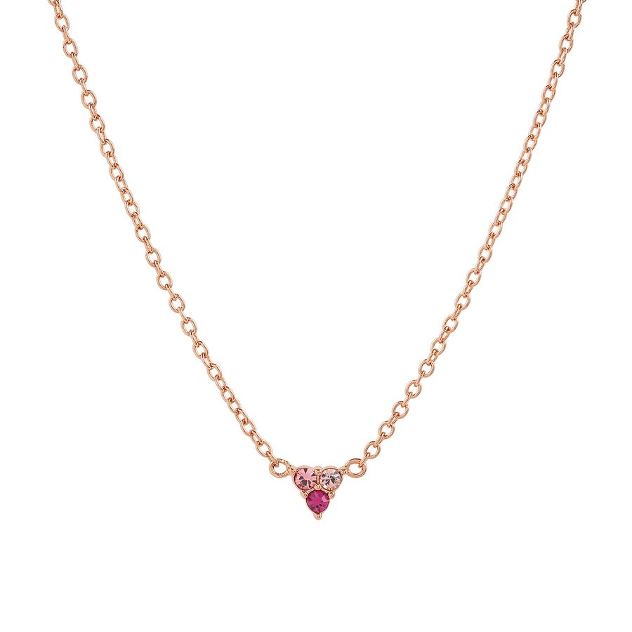 Rose Gold Trinity Pink Ombre Necklace