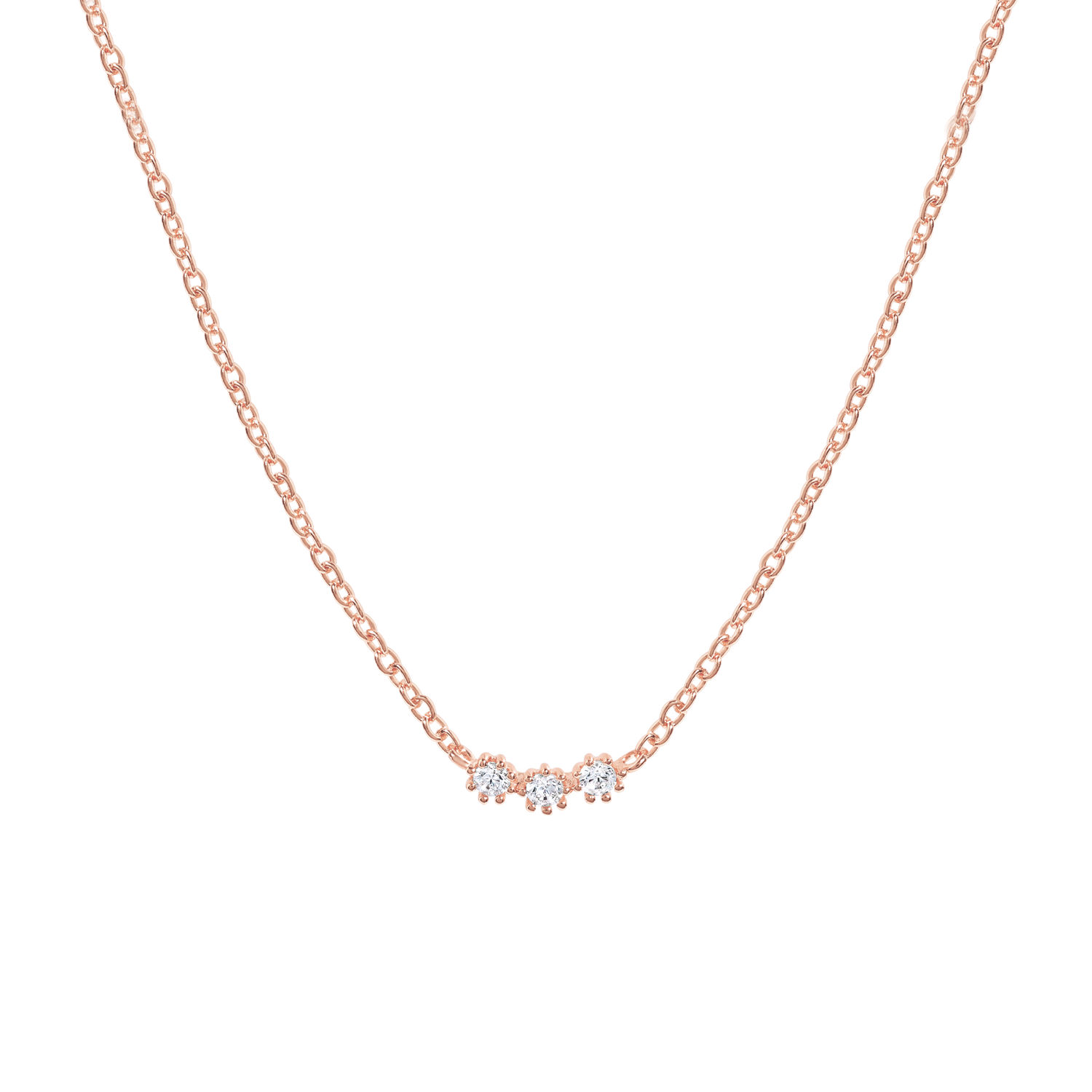 Luxurious and elegant necklace with cubic zirconia in rose gold
