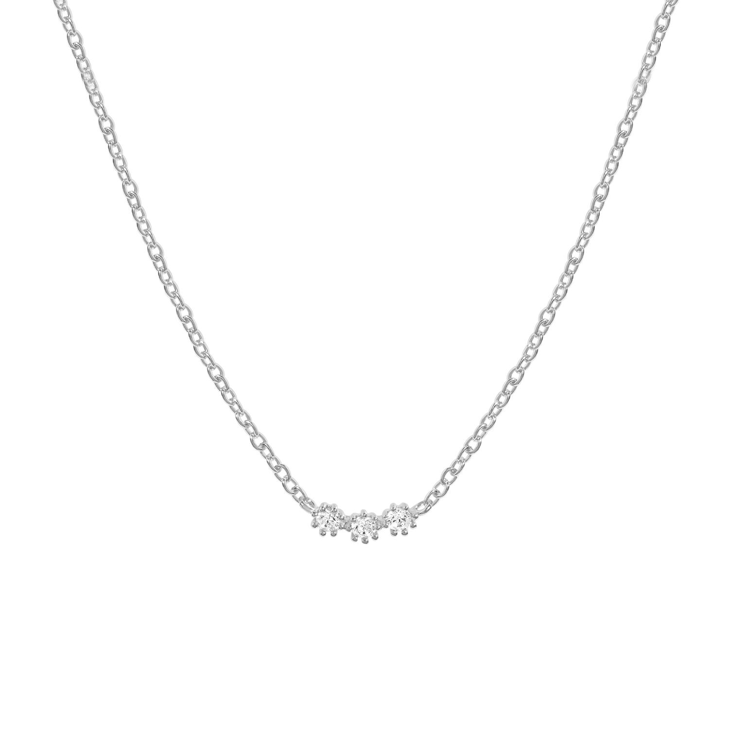 Luxurious and elegant necklace with cubic zirconia in 925 silver