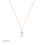 Elegant and luxurious necklace. Handcrafted 14k solid rose gold necklace with white topazes