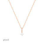 Elegant and dainty necklace. Handcrafted 14k solid rose gold necklace with white pearl