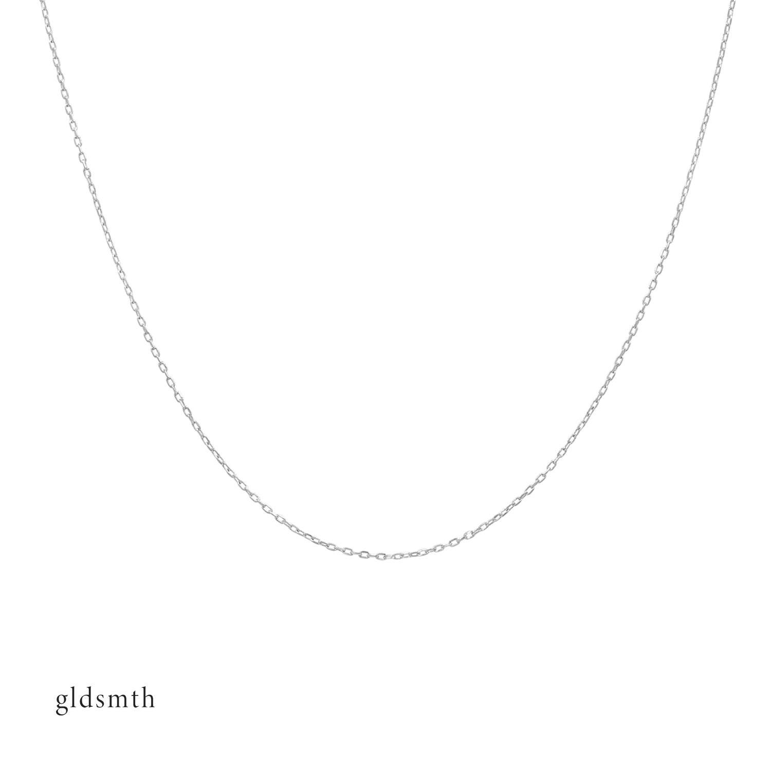 Elegant and minimalist necklace. Handcrafted 14k solid white gold necklace chain