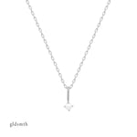 Elegant and dainty necklace. Handcrafted 14k solid white gold necklace with white pearl