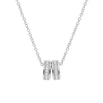 Elegant and minimalist 925 silver pendant necklace set with cubic zirconia stones.
