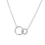 Elegant and minimalist 925 silver pendant necklace set with cubic zirconia stones.