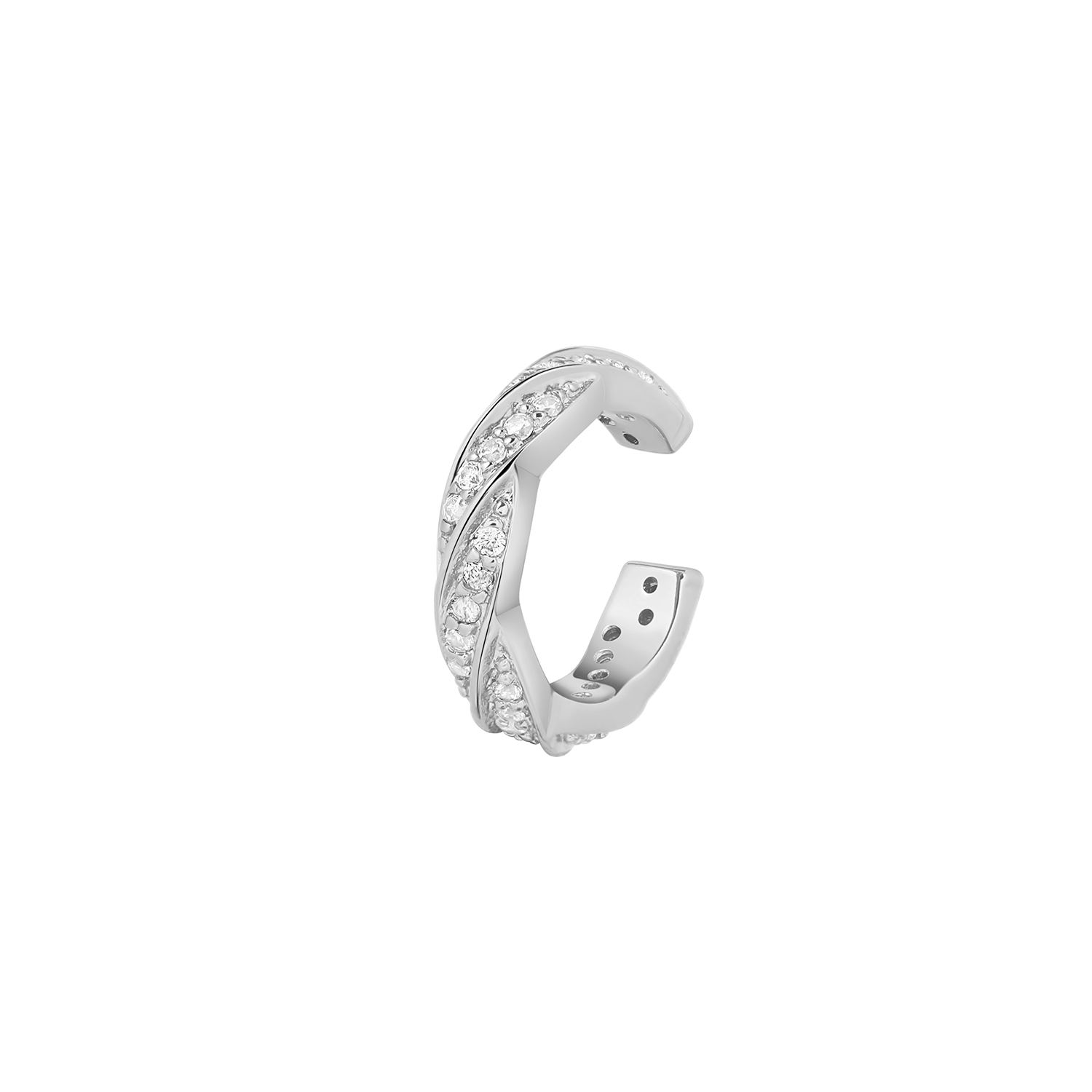 Elegant and statement 925 silver ear cuff set with cubic zirconia stones.