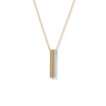 Elegant and minimalist necklace. 925 silver and gold bar pendant necklace.