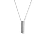 Elegant and minimalist necklace. 925 silver bar pendant necklace.