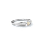Elegant and minimalist 925 silver ring set with opals.