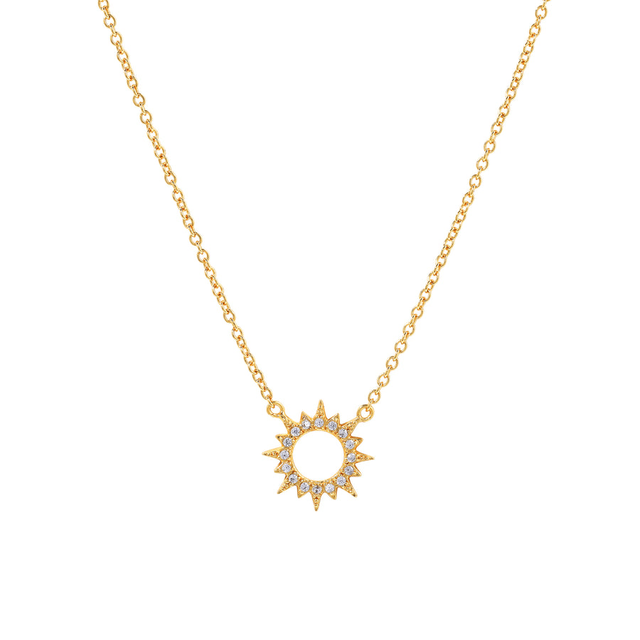 Elegant and dainty necklace. Gold necklace set with cubic zirconia stones.