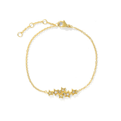 Elegant and dainty bracelet. Gold bracelet set with cubic zirconia stones.