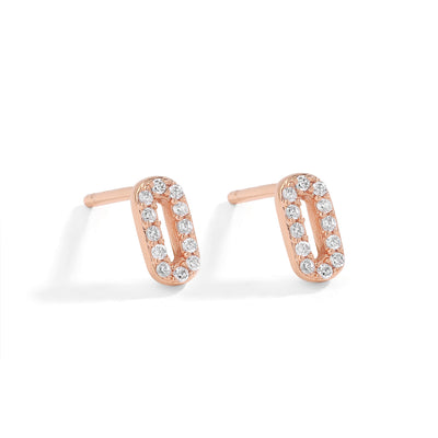 Dainty and minimalist initial studs. Rose gold earrings.